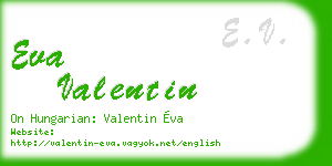 eva valentin business card
